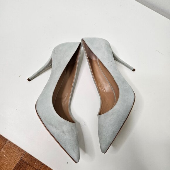 Giuseppe Zanotti Pointy Toe Suede Lucrezia Pumps Sz 7.5 US/ 38 EUR Mint Green - Picture 12 of 12